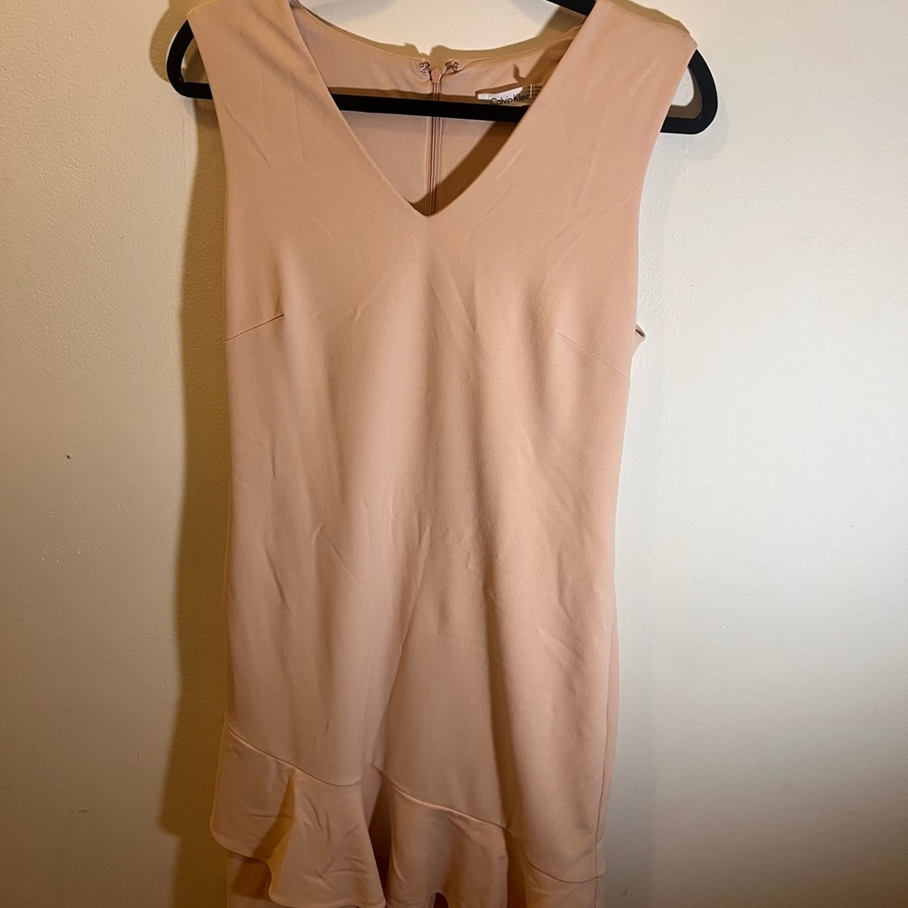 Calvin Klein Pink Sheath Mini Dress V-Neck Sleeveless